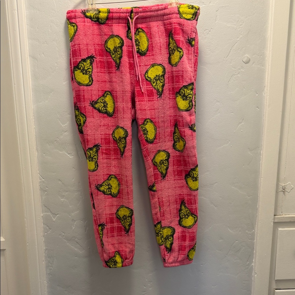 Pink Jogger Pants with Yellow Graphic Print